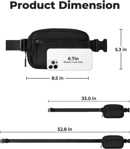 Vista 4 de CHOLISS Riñonera cruzada para mujeres y hombres, riñonera cruzada, Negro -, Riñonera cruzada de moda para mujeres y hombres, riñonera cruzada