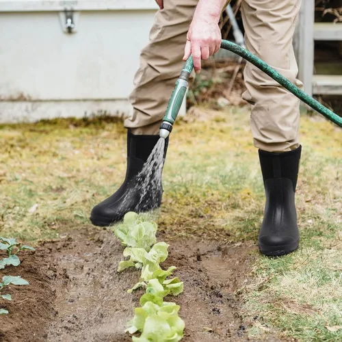 Vista 6 de Botas de goma para hombre con vástago de acero, botas de lluvia aisladas de neopreno de 0.236 pulgadas, botas de trabajo de goma impermeables a