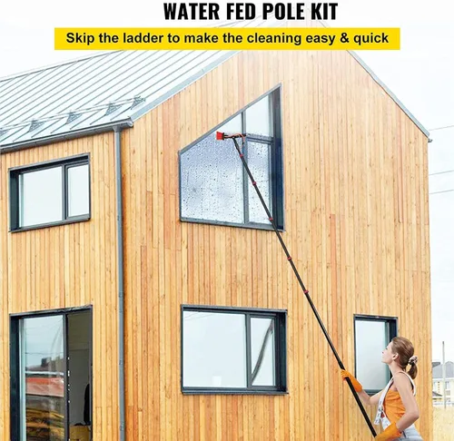 Vista 5 de OUSIKA Bastones de limpieza de ventanas, escobilla de extensión para limpiaparabrisas, escobilla de limpiaparabrisas y cepillo de agua, kit