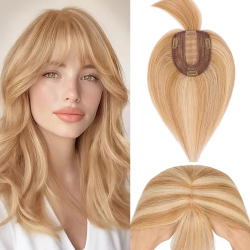 Vista 76 de Rich Choices Pelucas con topper de cabello para mujeres, cabello humano real 100% Remy, sin flequillo, para mujeres con adelgazamiento en la parte