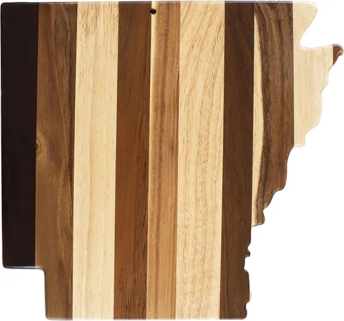 Vista 14 de Totally Bamboo Rock & Branch Shiplap Series Tabla de Cortar de Madera con Forma del Estado de Alabama y Bandeja para Servir Charcutería, Incluye