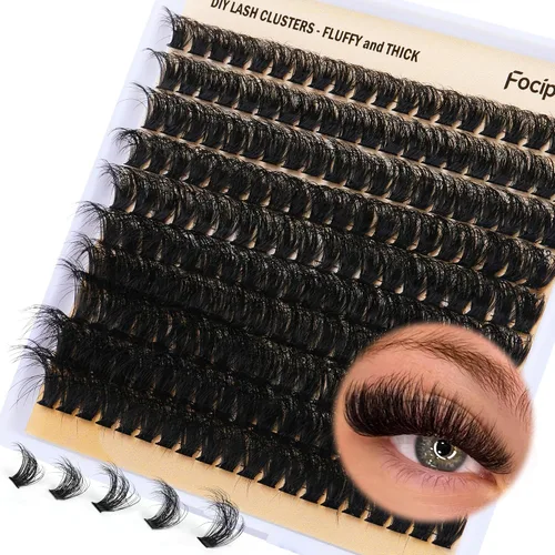 Vista 27 de Racimos de Pestañas de Volumen Completo DIY Extensión de Pestañas 10-18MIX Racimos de Pestañas Curvadas en D 200D Pestañas Individuales Onduladas
