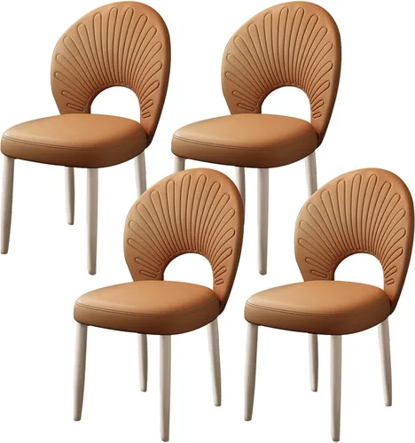 Vista 21 de JKGHK Dining Chairs, Leather Kitchen Chairs, Upholstered Armless Dining Room Chair, Accent Living Room Side Chair with High Backrest, for Cafe Black