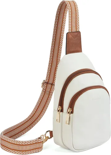 Vista 14 de Telena Riñonera pequeña para mujer, de cuero, cangureras, bolsa de pecho para mujer