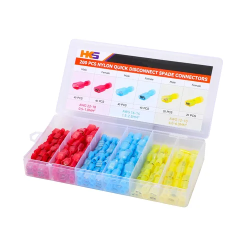 Vista 19 de HKS 150 Piezas Conectores de Desconexión Rápida de Espada Hembra de Nylon - Azul 16-14 AWG Kit de Conectores de Cable Eléctrico - Cobre Estañado