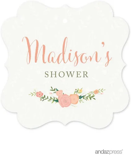 Vista 6 de Andaz Press Colección de rosas florales para baby shower, juegos, actividades, decoraciones, tarjetas de consejos para mamá y papá, paquete de 20