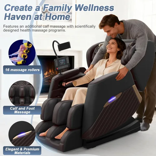 Vista 3 de Massage Chair Full Body, Zero Gravity Massage Chair with 16 Fix Rollers, Auto Massage Program, Foot and Calf Massage, Recliner Chair with Heating