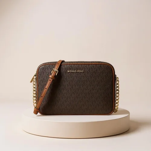 Vista 3 de Michael Kors Women's Jet Set Large Crossbody Bag Herrajes dorados/Marrón