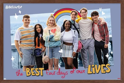 Vista 10 de Netflix Heartstopper: Season 2 - Póster de pared de Best Few Days, 22.4 pulgadas de largo x 14.7 pulgadas de ancho, versión enmarcada de madera