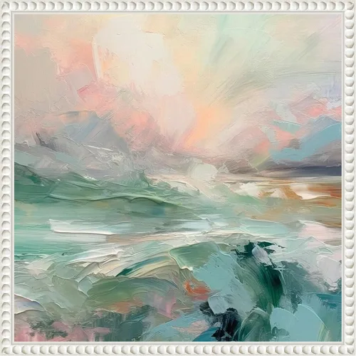 Vista 13 de Amanti Art Irena Orlov - Lienzo enmarcado para pared, 16 x 16 pulgadas, diseño de mañana rosa V, lienzo enmarcado para pared, obras de arte
