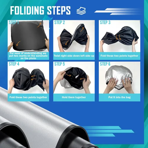 Vista 5 de Parasol para parabrisas, accesorios para parabrisas delantero, protector solar personalizado, diseño de doble capa Front Window Sun Shade