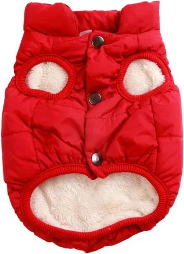 Vista 11 de JoyDaog Chaqueta cálida con forro polar de 2 capas para cachorros en invierno y clima frío, abrigo suave y resistente al viento para perros Azul