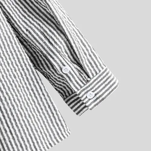 Vista 6 de Alalaso Camisa casual de verano con botones para hombre, manga larga, camisa básica de lino de algodón con bolsillo