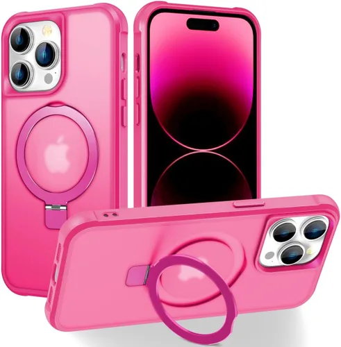 Vista 31 de CHAOFEnG Funda magnética compatible con iPhone 11 con soporte, prueba de caídas de grado militar, compatible con imán, anillo translúcido, parte