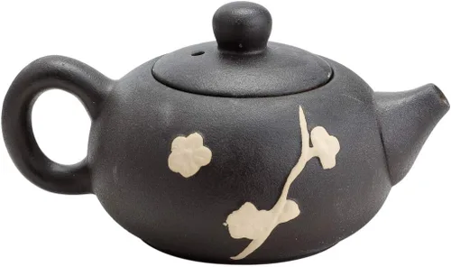 Vista 4 de Juego de té de cerámica chino/japonés, 100% hecho a mano, juego de ceremonia de té tradicional con teteras, 6 tazas de té, bandeja de té de bambú