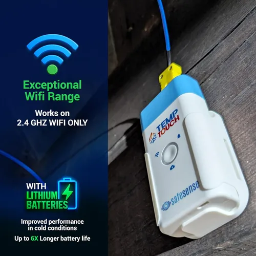 Vista 7 de Sensor de termopar WiFi TempTouch - Monitor inalámbrico de temperatura y humedad de la sonda y ambiente - Funciona con sondas K, J, T, E, R, S, B, N