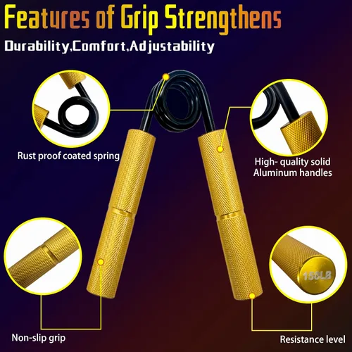 Vista 3 de Grip Strength Trainer Set,50-300LB Hand Grip Strengthener,Hand Forearm strengthener 6 Pack, Workout equipment,Strength Training Exercisefor Hand Arm