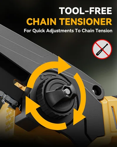 Vista 4 de Mini motosierra inalámbrica para batería Dewalt de 20 V máximo, 8 pulgadas y 6 pulgadas, motosierra 2 en 1 con motor sin escobillas y engrasador