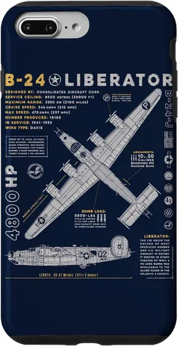 Vista 16 de iPhone 15 B-24 Liberator Consolidated Aircraft B24 Bomber Vintage Case
