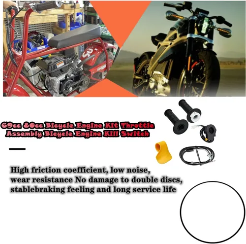 Vista 6 de Conjunto de acelerador e interruptor de apagado, componentes del kit de motor Qauick de 69 cc y 80 cc para bicicletas