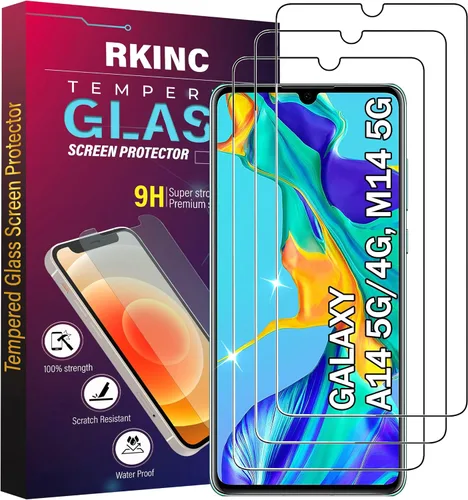 Vista 38 de RKINC Protector de pantalla [paquete de 4] para Samsung Galaxy A12 / Galaxy A02S / A12 Nacho, protector de pantalla de vidrio templado, 0.013 in