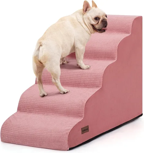 Vista 30 de Aodisman Escaleras para perros y gatos pequeños,Rampa para mascotas de 3 Beige