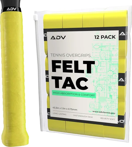 Vista 14 de ADV Dry - Cinta de agarre para raqueta de tenis, paquete de 12 y 30 unidades, cinta de agarre para raqueta de tenis FeltTac, cinta de agarre ultra