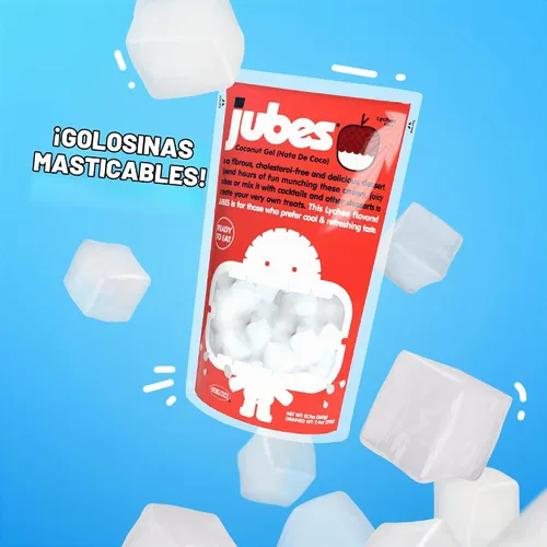 Vista 7 de Jubes Grape Nata De Coco Jelly Cubes 12.7 oz – Cubos de jalea de coco de uva para sagú – Gel de coco en ingredientes de jarabe para té de frutas