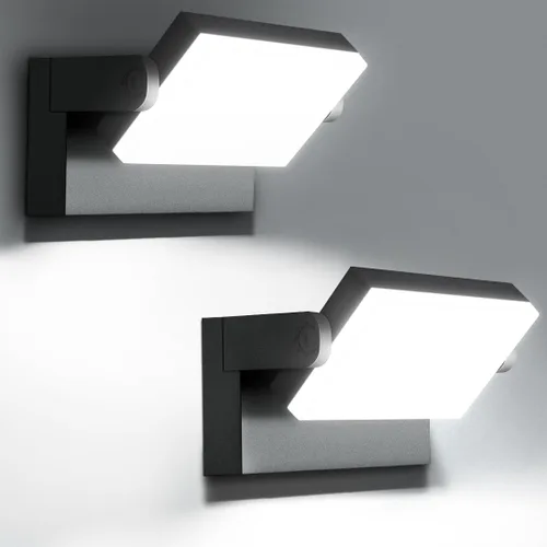 Vista 8 de Juyace Reflectores LED de 60W para Exteriores Luminaria de Pared Sin Fotocélula Equipos de Iluminación para Casa Rotacional 360° 6000lm 5000K IP65