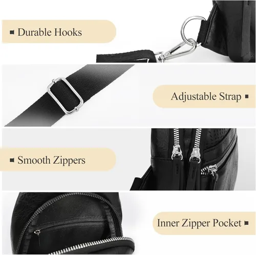 Vista 5 de SUOSDEY 2023 Small Sling Bags for Women Crossbody Leather Fashion Crossbody Bags for Women Trendy Sling Purse