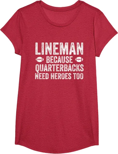 Vista 77 de Lineman Because Quarterbacks Need Heroes Camiseta de fútbol linieros S Negro