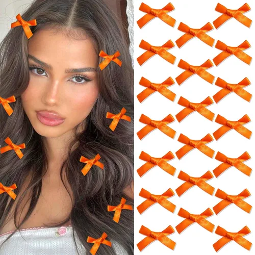 Vista 8 de 20 piezas de lazos negros para el cabello con cinta, clips tipo cocodrilo para el cabello, pasadores para el cabello para adolescentes, pinzas