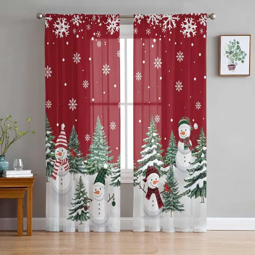 Vista 15 de Cortinas Traslúcidas Florales Elegantes de 63 Pulgadas de Largo, Juego de 2 Paneles para Sala de Estar/Dormitorio, Cortinas Semi Transparentes