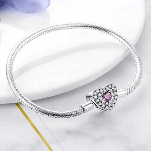 Vista 7 de MULA Pulsera de plata de ley 925 con dije de serpiente y mariposa, girasol y corazón con circonitas cúbicas 5A para mujer