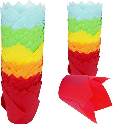 Vista 14 de 150 piezas de forros para magdalenas y cupcakes con tulipán, tazas de papel para hornear, envoltorios para cupcakes a prueba de grasa