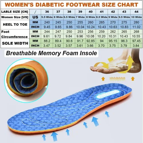 Vista 6 de W&LESVAGO Diabetic Shoes for Women Wide Width Walking Shoes, Lightweight Non-Slip Sneakers Shoes for Swollen Feet