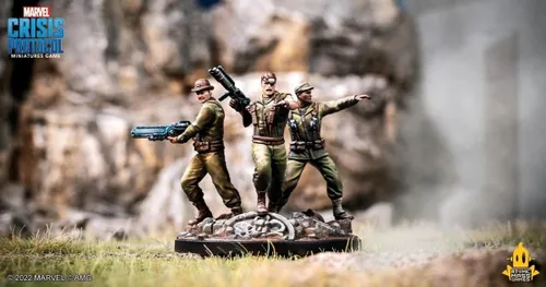 Vista 4 de Marvel: Crisis Protocol Nick Fury, Sr. & Howling Commandos Paquete de personajes – ¡Aplasta a Hydra con este equipo de élite! Juego de superhéroes