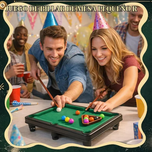 Vista 7 de Hiawbon Juego de mesa de billar mini mesa de billar