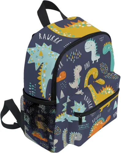 Vista 2 de Mochila con bonito dinosaurio, preescolar, guardería, de viajes, para niña y niño, Multi, talla única, Viajar