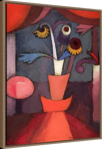 Vista 2 de Amanti Art Lienzo enmarcado para pared, 28 x 23 pulgadas, flor de otoño de 1922 por Paul Klee, lienzo enmarcado para pared, obras de arte