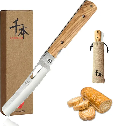 Vista 8 de SENBON Cuchillo de chef plegable de bolsillo ultra afilado de acero inoxidable 440A, cuchillo de utilidad para pelar, cuchillo de fruta, mango