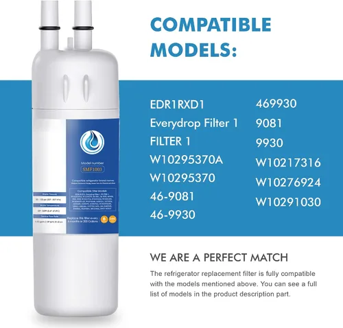 Vista 2 de Repuesto para EDR1RXD1, W10295370A, WHR1RXD1, compatible con Kenmore 46-9081, 9081, 46-9930, 9930, P4RFWB, P8RFWB2L, W10276924, W10291030