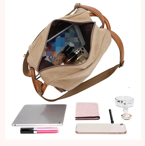 Vista 6 de Bolsos de lona y monederos para mujer, mochila convertible, bolsa de hombro, pequeña bolsa casual