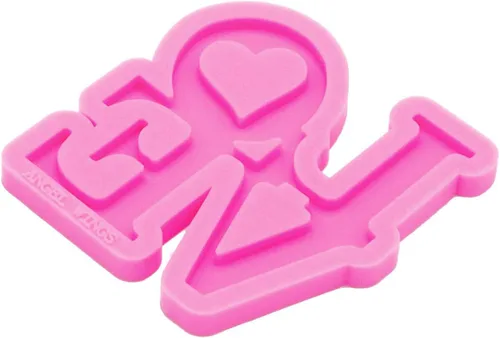 Vista 5 de Molde de silicona brillante con forma de corazón y letras de corazón, molde de silicona para fundición de resina, fabricación de joyas, moldes