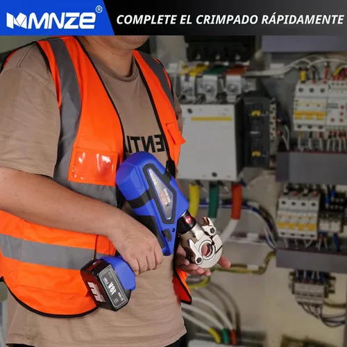 Vista 6 de Herramienta de prensado hidráulica eléctrica, alicates de crimpadora de terminales de cable Rechargeable Crimping Tool 6 Ton Electrical Terminal