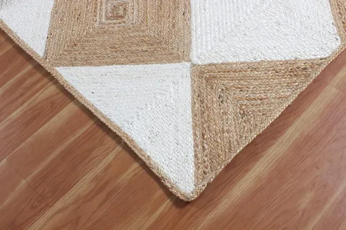 Vista 86 de Natural Jute Collection - Alfombra rectangular de 2 x 3 pies, alfombra de yute trenzada a cuadros multicolor de 0.27 pulgadas de grosor, ideal