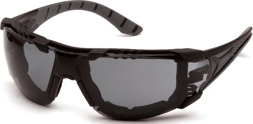 Vista 9 de Pyramex Endeavor Plus Safety Glass Black/Gray Frame With Foam Padding Clear H2MAX Anti-fog Lens