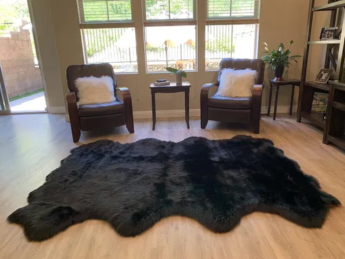 Vista 91 de LAMBZY Alfombra de pelo de oveja sintética, hipoalergénica, súper suave, sedosa para sala de estar, habitación de los niños, sofá