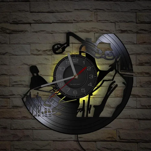 Vista 7 de Reloj de pared de disco de vinilo LED oral de 12 pulgadas con 7 colores cambiantes, silencioso, sin tictac, para dentista, clínica, hospital