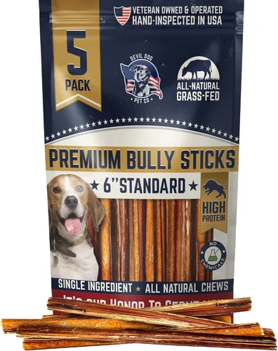 Vista 10 de Devil Dog Pet Co. Palitos Bully Trenzados para Perros – Paquete de 3 Golosinas Masticables de 6 Pulgadas, 100% Naturales, de un Solo Ingrediente